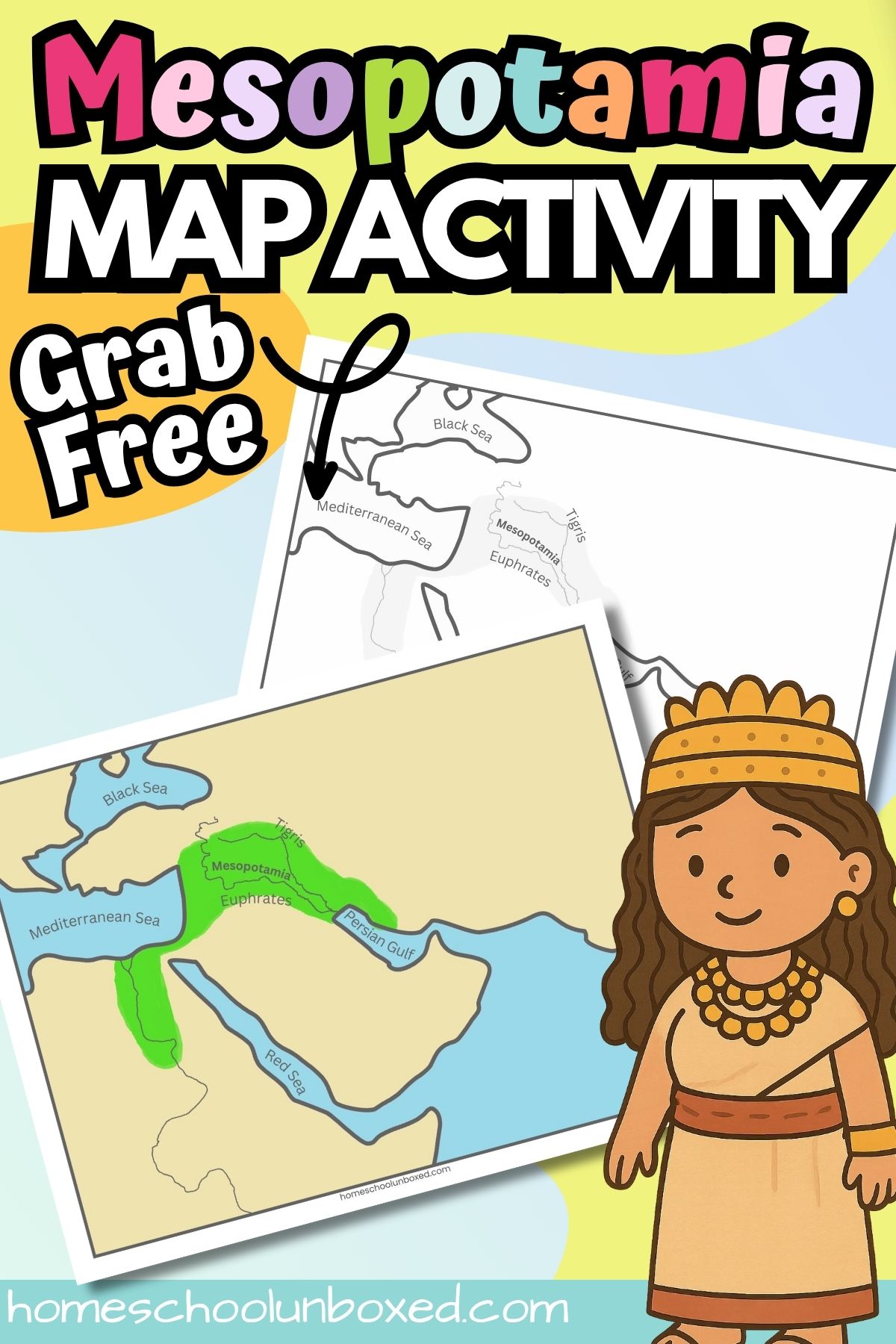 mesopotamia map printable (free activity!)